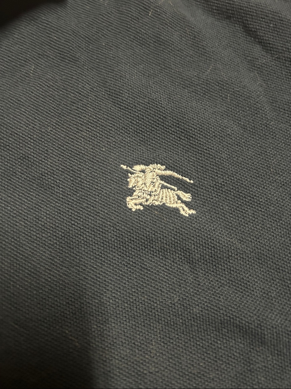 Burberry Men's Navy Polo with Signature Check Placket - Picture 7 of 10